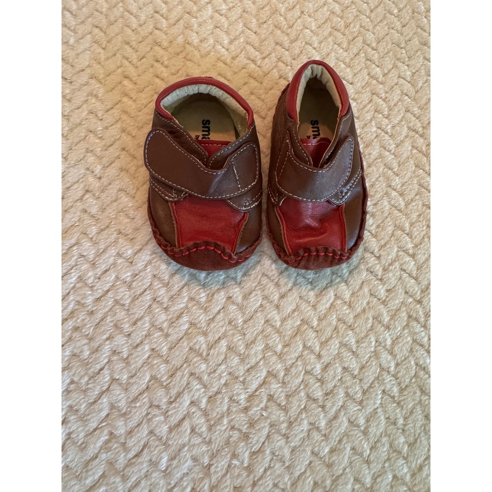 Smaller by See Kai Run Baby Boys Brown Red Leather Crib Shoes 9-12 Months